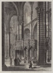 Interior of Sienna Cathedral, the Octagon Pulpit of White Marble